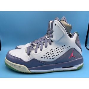 Jordan Athletic Shoes White and Lavender with Pink Accents